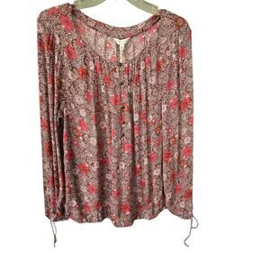 Lucky Brand Womens Floral‎ Long Sleeve Blouse